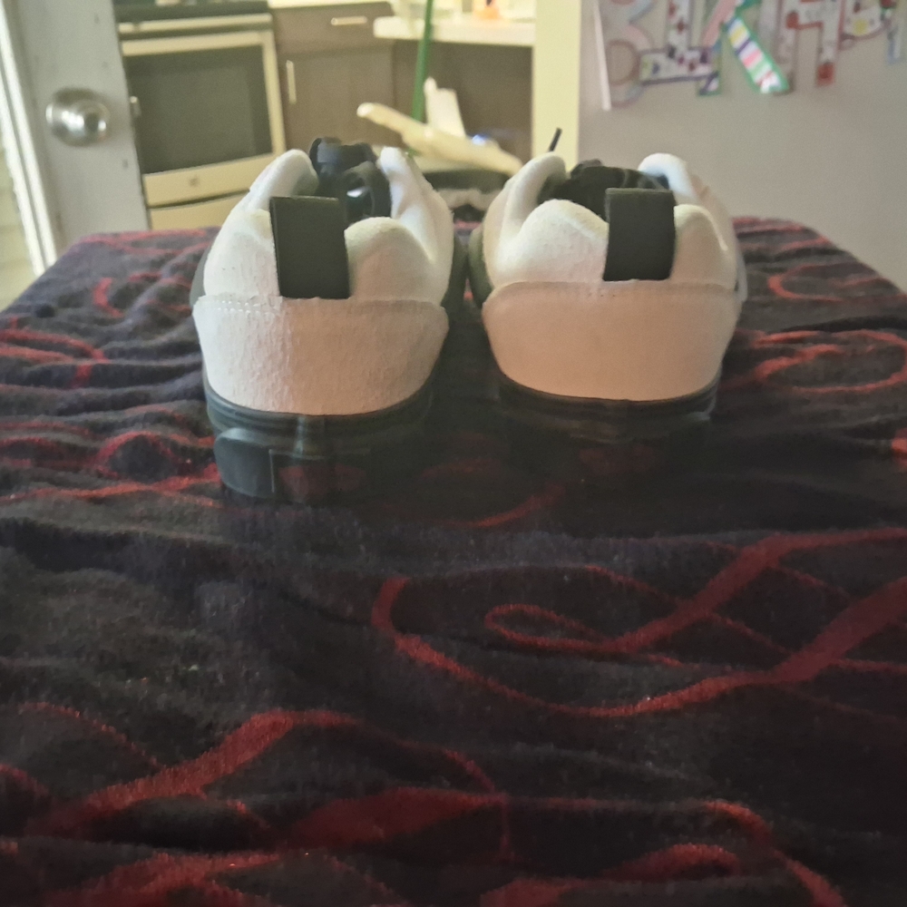 Vans Cream Suede Sneakers with Black Stripe and Sole - Picture 4 of 4